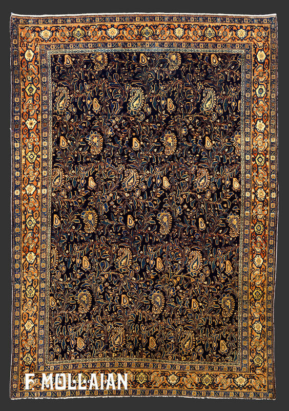 Antique Persian Warp Silk and Part Silk Senneh Rug n°:42923917